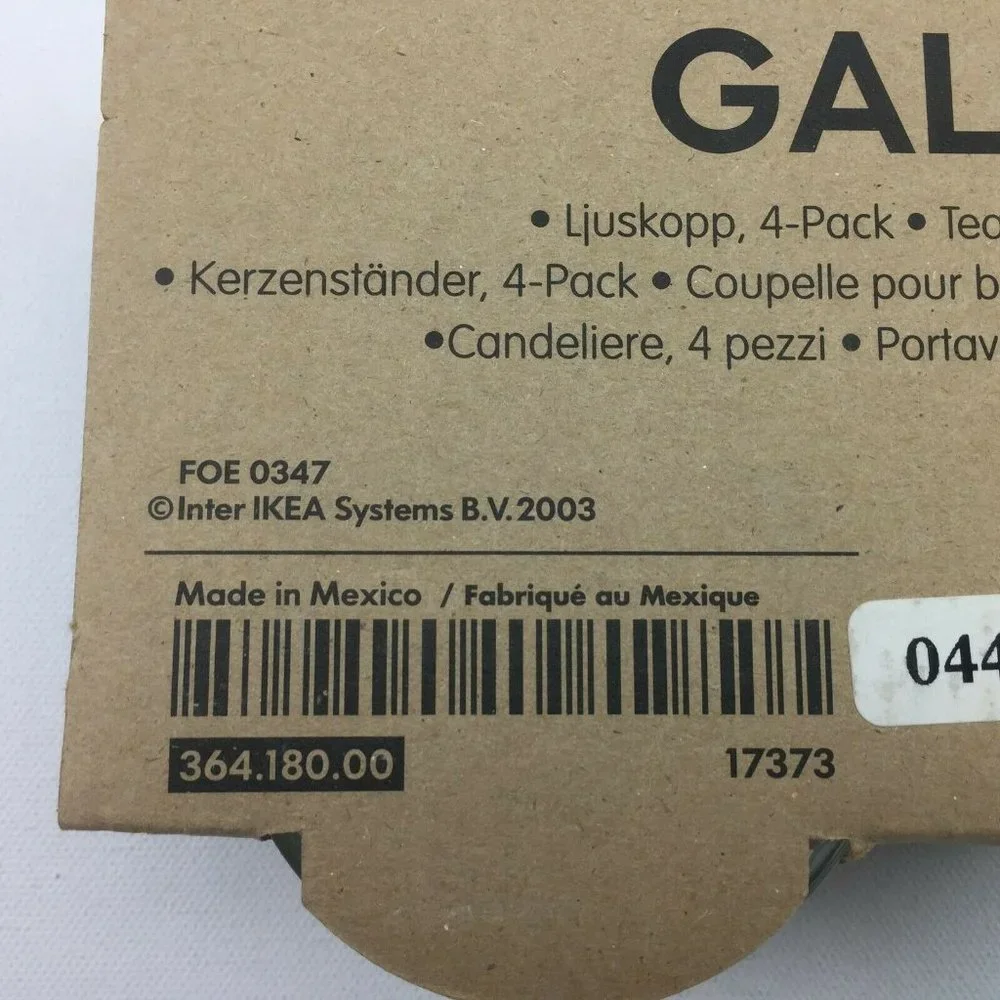 Galej Ikea Tealight Cup Holders Pack of 4 Glass Cups 0442